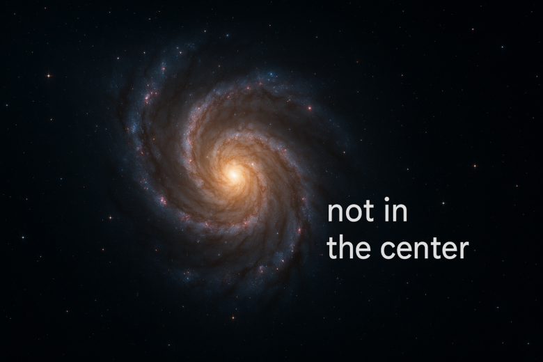 Where Are We in the Universe Without a Centre