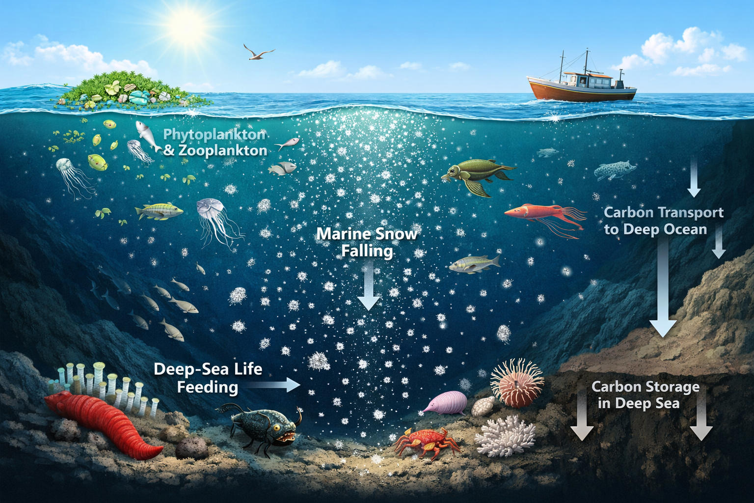Snowfall Ocean The Invisible Snowfall Feeding the Deep Ocean - EcoSocioSphere